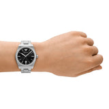 Emporio Armani Frederico Analog Black Dial Silver Steel Strap Watch for Men - AR11622