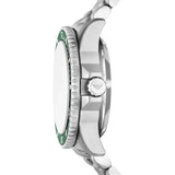 Emporio Armani Sea Explorer Green Dial Silver Steel Strap Watch for Men - AR60088