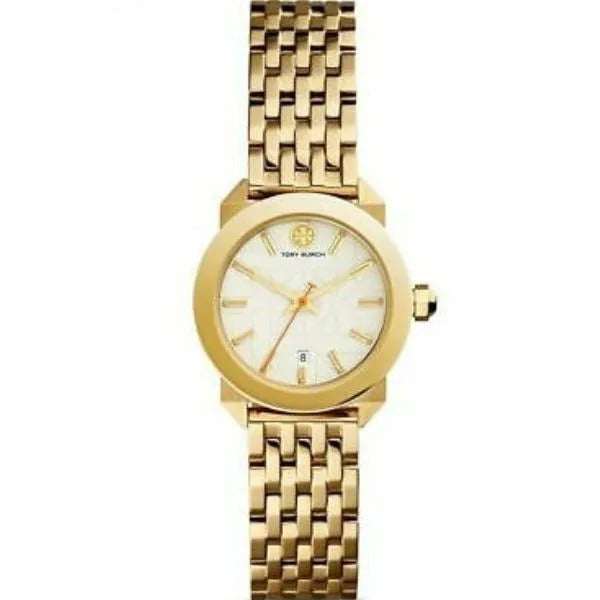 Tory Burch Whitney White Dial Gold Steel Strap Watch for Women - TBW8000