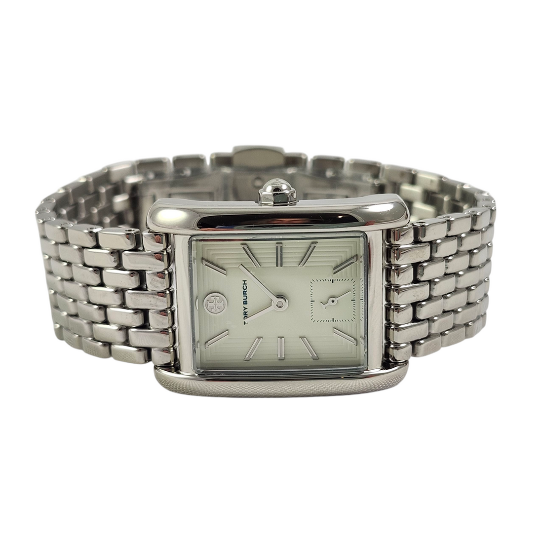 Tory Burch Eleanor White Dial Silver Steel Strap Watch for Women - TBW1069