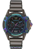 Versace Icon Active Chronograph Black Dial Grey Silicone Strap Watch for Men - VEZ701022