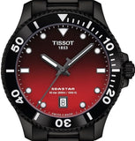 Tissot Seastar 1000 Red Dial Black Steel Strap Watch for Men - T120.410.33.421.00