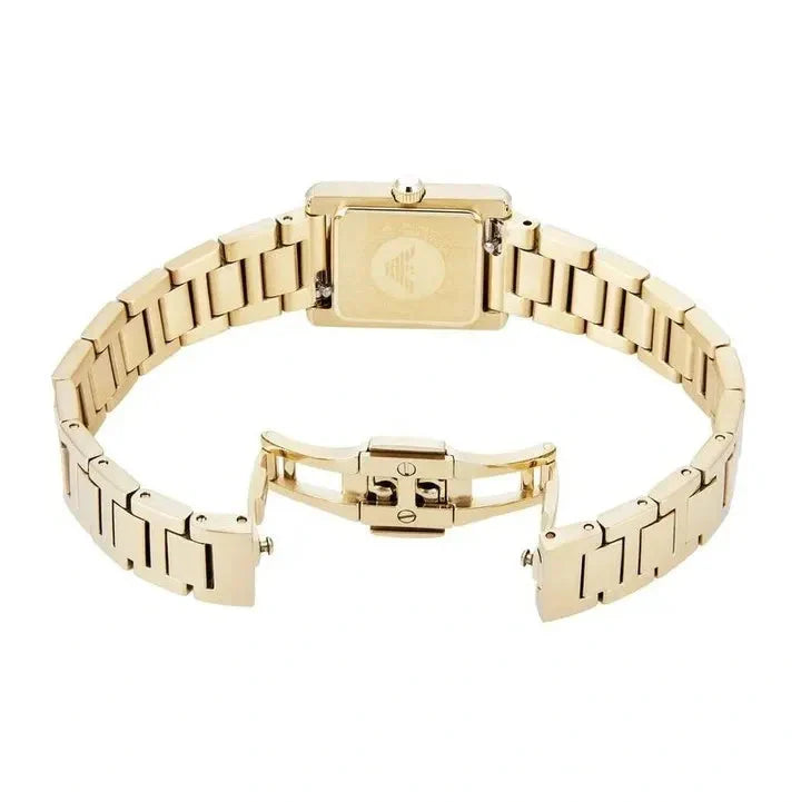 Emporio Armani Genni Crystals Gold Dial Gold Steel Strap Watch for Women  - AR11663