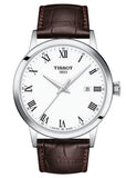 Tissot T Classic Dream Quartz White Dial Brown Leather Strap Watch for Men - T129.410.16.013.00