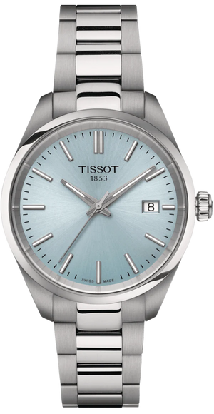 Tissot PR 100 Ice Blue Dial Silver Steel Strap Watch for Women - T150.210.11.351.00
