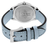 Gucci G Timeless Silver Dial Blue Leather Strap Watch for Women - YA1265039