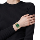 Versace Reve Analog Green Dial Two Tone Steel Strap Watch for Women - VE8B00524