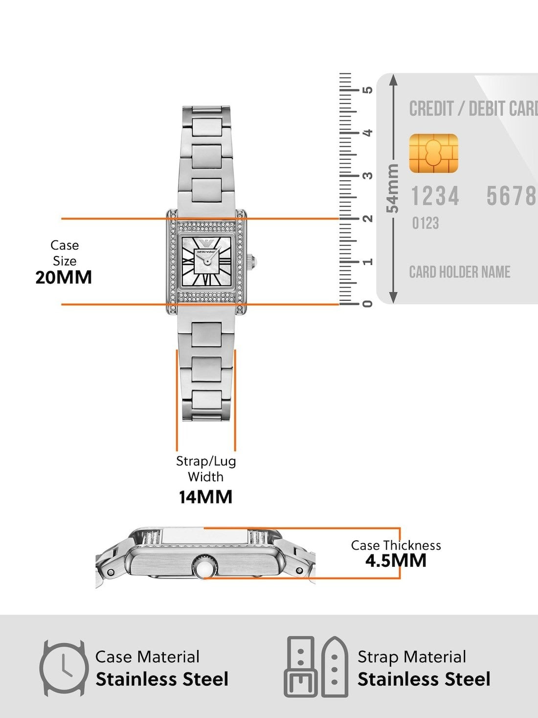 Emporio Armani Genni Analog Mother of Pearl Dial Silver Steel Strap Watch for Women - AR11662