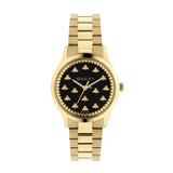 Gucci G Timeless 18K Gold Black Dial Gold Steel Strap Watch for Women - YA1265037