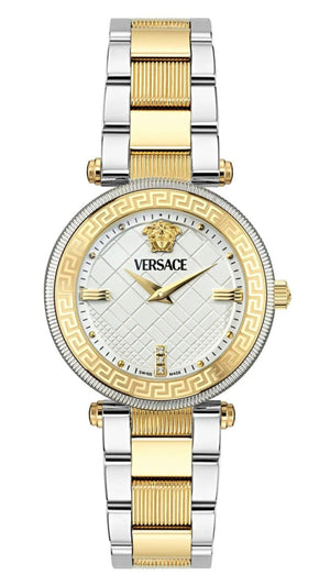 Versace Reve Analog White Dial Two Tone Steel Strap Watch for Women - VE8B00724