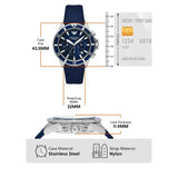 Emporio Armani World Explorer Chronograph Blue Dial Blue Nylon Strap Watch for Men - AR11588