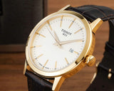 Tissot Classic Dream Ivory Dial Brown Leather Strap Watch for Men - T129.410.36.261.00