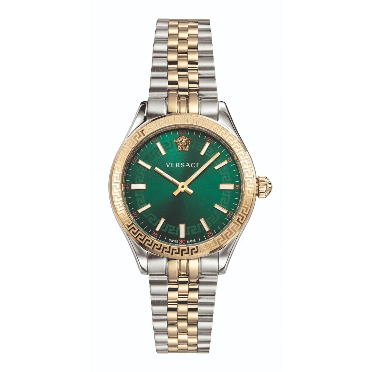 Versace Hellenyium Quartz Green Dial Two Tone Steel Strap Watch for Women - VEHU00420