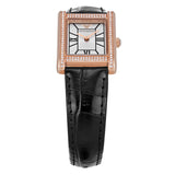 Emporio Armani Genni Silver Dial Black Leather Strap Watch for Women - AR11624