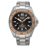 Seiko Prospex Polygonal Sea Diver Automatic Black Dial Silver Steel Strap Watch for Men - SPB485J1