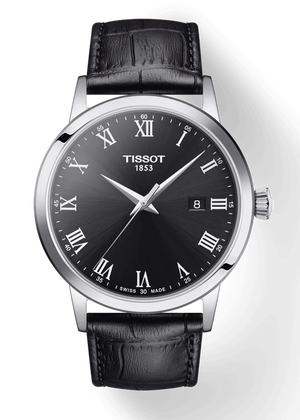 Tissot T Classic Dream Quartz Black Dial Black Leather Strap Watch for Men - T129.410.16.053.00