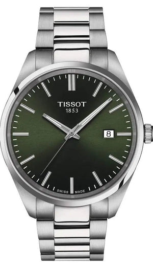 Tissot PR 100 Green Dial Silver Steel Strap Watch for Men - T150.410.11.091.00