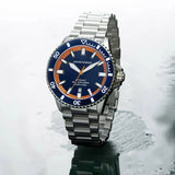 Emporio Armani Sea Explorer Blue Dial Silver Steel Strap Watch for Men - AR60090