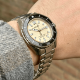 Seiko Prospex Polygonal Divers Automatic Pearl White Dial Silver Steel Strap Watch for Men - SPB481J1