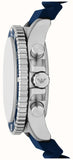 Emporio Armani World Explorer Chronograph Blue Dial Blue Silicone Strap Watch for Men - AR11696