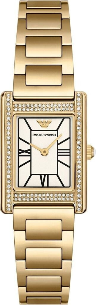 Emporio Armani Genni Crystals Mother of Pearl Dial Gold Steel Strap Watch for Women - AR11659