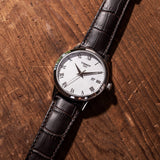 Tissot T Classic Dream Quartz White Dial Brown Leather Strap Watch for Men - T129.410.16.013.00