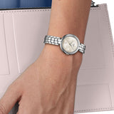 Tissot T-Lady Flamingo Diamonds Mother of Pearl Dial SIlver Steel Strap Watch for Women - T094.210.11.116.02