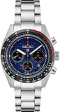 Seiko Prospex Speedtimer Solar Chronograph Blue Dial Silver Steel Strap Watch for Men - SSC815