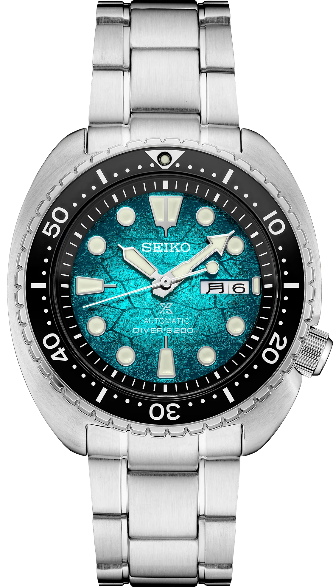 Seiko US Special Edition Automatic Green Dial Silver Steel Strap Watch for Men - SRPH57