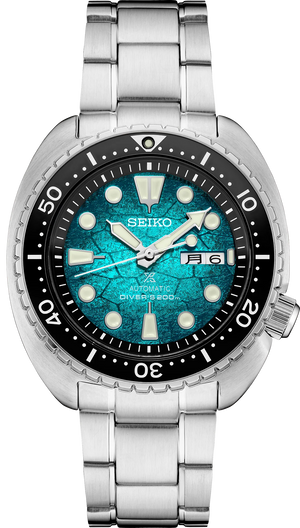 Seiko US Special Edition Automatic Green Dial Silver Steel Strap Watch for Men - SRPH57