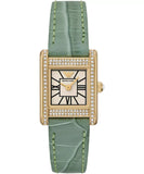 Emporio Armani Classic White Dial Green Leather Strap Watch for Women - AR11661