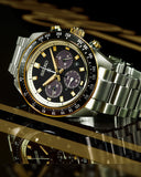 Seiko Prospex Speedtimer Solar Chronograph Black Dial Silver Steel Strap Watch for Men - SSC941