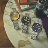 Seiko 5 Sports Automatic Green Dial Silver Steel Strap Watch for Men - SRPL57K1