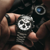 Seiko Prospex Speedtimer Solar Chronograph White Dial Silver Steel Strap Watch for Men - SSC813