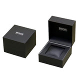 Hugo Boss Trace Chronograph Black Dial Black Leather Strap Watch for Men - 1514003