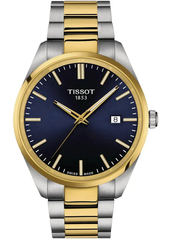 Tissot PR 100 Blue Dial Two Tone Steel Strap Watch for Men - T150.410.22.041.00