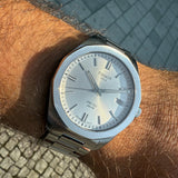 Tissot PRC 100 Solar Quartz Silver Dial Silver Steel Strap Watch for Men - T151.422.11.031.00