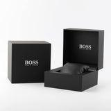 Hugo Boss Taper Chronograph Black Dial Black Steel Strap Watch for Men - 1514090