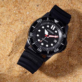 Citizen Mechanical Automatic Black Dial Black Rubber Strap Watch for Men - NJ0125-11E