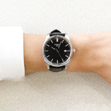 Tissot PR 100 Black Dial Black Leather Strap Watch for Men - T150.410.16.051.00