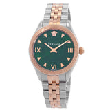 Versace Hellenyium Quartz Green Dial Two Tone Steel Strap Watch for Women - VE2S00422
