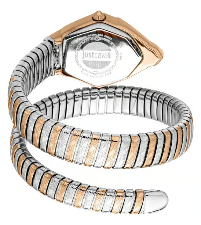 Just Cavalli Ornato Pink Dial Two Tone Steel Strap Watch for Women - JC1L303M0065