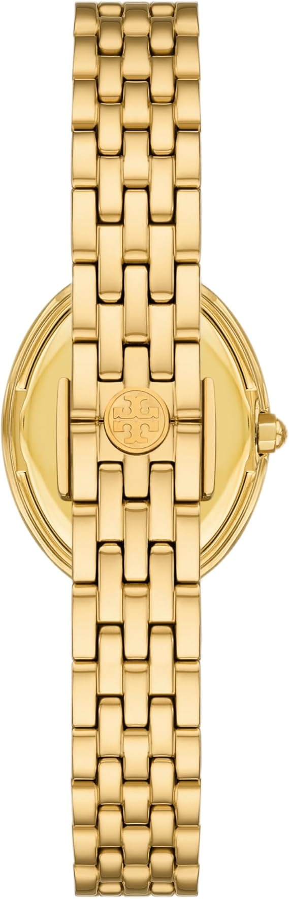 Tory Burch Oval White Dial Gold Steel Strap Watch for Women - TBW6032