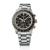 Seiko Prospex Speedtimer Solar Chronograph Black Dial Silver Steel Strap Watch for Men - SSC941
