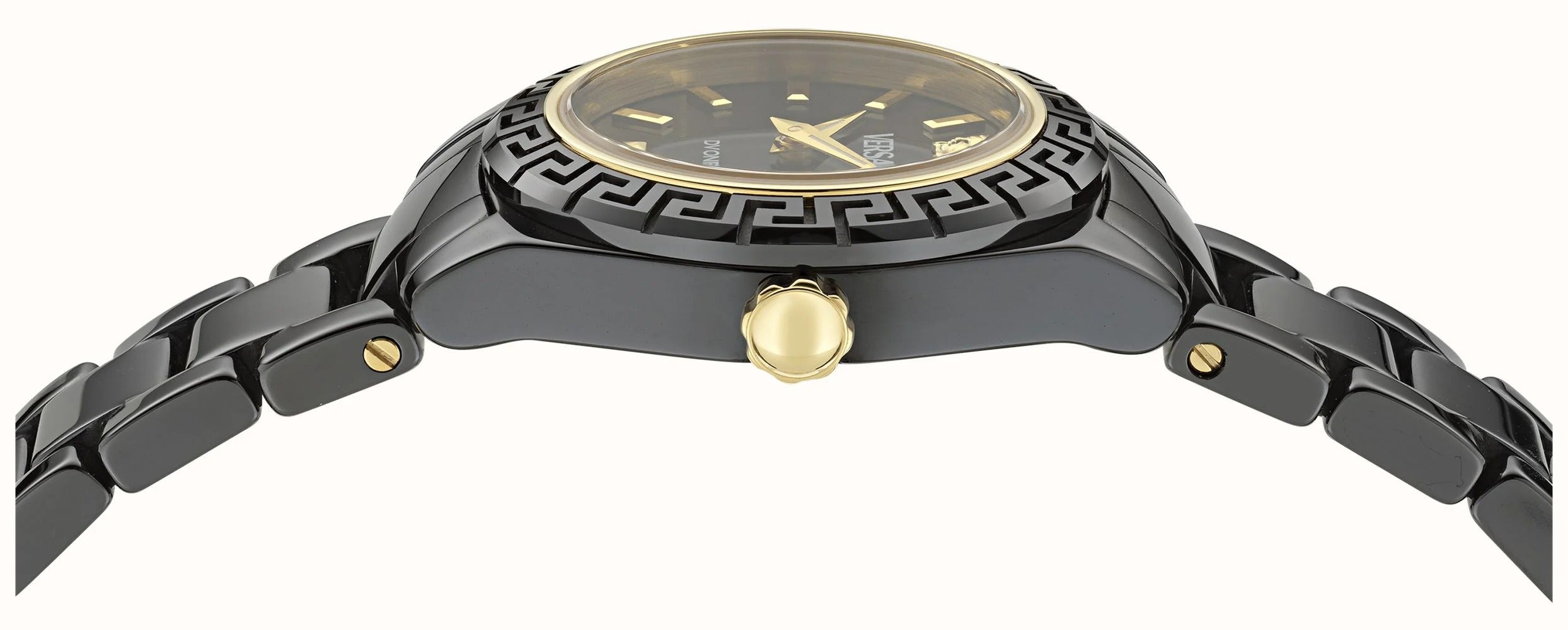 Versace DV One Mini Black Dial Black Steel Strap Watch for Women - VE9F00124