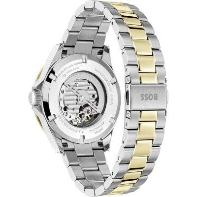 Hugo Boss Troper Chronograph Automatic Blue Dial Two Tone Steel Strap Watch for Men - 1514201