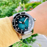 Tissot Seastar 1000 Powermatic 80 Automatic Green Dial Silver Mesh Strap Watch for Men - T120.407.11.091.00