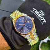 Tissot Ballade Quartz Blue Dial Two Tone Steel Strap Watch for Men - T156.410.22.041.00