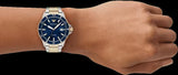 Emporio Armani World Explorer Blue Dial Two Tone Steel Strap Watch for Men - AR11682