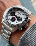 Seiko Prospex Speedtimer Solar Chronograph Silver Dial Silver Steel Strap Watch for Men - SSC911